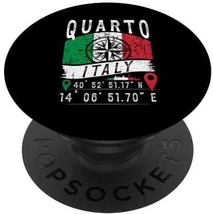 Quarto Italien Flagge Italien GPS Koordinaten von Quarto PopSockets mit austauschbarem PopGrip