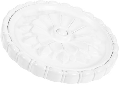 Amosfun Lampenplatte aus Gips Deckenmedaillon PVC Deckenverkleidung Abdeckplatte für Deckenventilator Kronleuchter-Medaillon pendelleuchte Herdabdeckplatte Abdeckung der Leuchte Pu Weiß