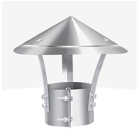 Kegelförmige Schornsteinkappe mit Schirm, Kamin-Schornsteinkappen, Schornstein-Abdeckung, Edelstahl-Schornstein-Abzugshaube, Regenschutz-Entlüftungskappe, Schornstein-Abdeckung(D8cm*20cm/3.15in*7.87in