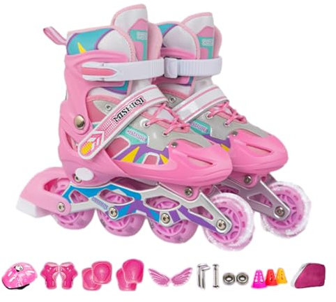 UUE Inline-Skates, 4 Einstellbare Größen von Inliner Kinder, Umschaltbare Doppelreihe Inline Skates, Bequeme und atmungsaktive Inlineskates, Inlineskates für Kinder, Jugendliche (Small(EU 26-32))