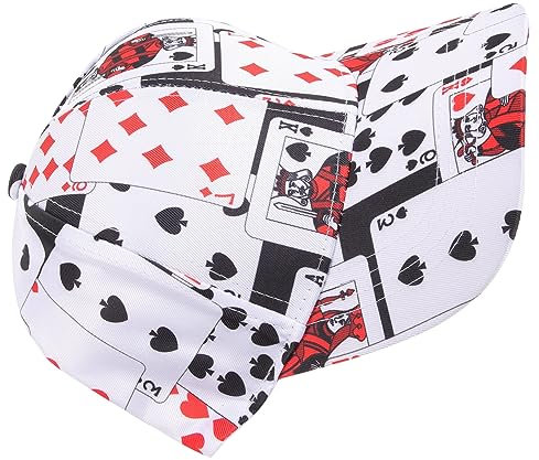 Yardenfun Herren Pokermütze Baseballkappe Stilvolles Visier Pokerkarten-Design Für Freizeitsport Und Outdoor