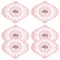 BENECREAT 6 Stück rosa Retro-Tischsets aus Spitze, 26.6x21.4cm ovale bestickte Tischsets, Spitzendeckchen für Zuhause, Hochzeit, Untersetzer, Tasse