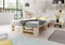 Lermowood Palettenbett M2 aus Holz 160 x 200 cm Natur mit Lattenrost Holzbett 30cm Stabiles Seniorenbett Kinderbett Jugendbett Gästebett erhöhtes Einzelbett Bettgestell Futonbett Komforthöhe Naturholz