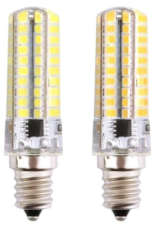 YSJX lighting, Paquete de 10, bombilla Led de maíz pequeña AC220V G4/G9/E14/E12/E17/G8 80LED-2835 fuente de luz de lámpara regulable Bombillas para el hogar(Warm white,E11)