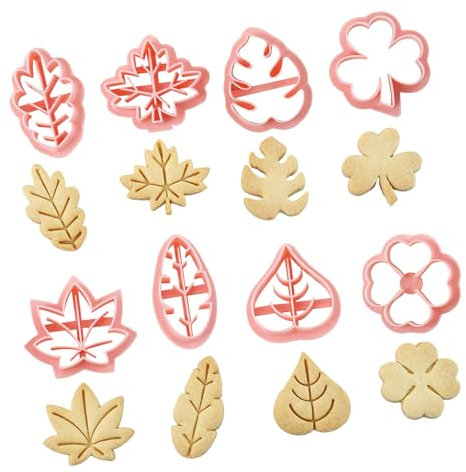 Emporte-pièce en forme de feuille d'érable, moule à piston pour décoration de biscuits en pâte à sucre | Emporte-pièces protecteurs en forme de feuilles pour fondant, tampons décoratifs pour biscuits