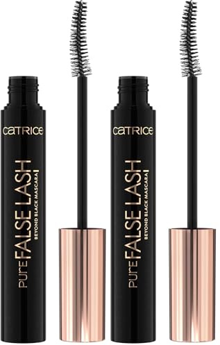Catrice Pure False Lash Beyond Black Mascara, Nr. 010, Schwarz, langanhaltend, volumengebend, Falsche Wimpern-Effekt, vegan, ohne Mikroplastikpartikel, ohne Parfüm, ohne Alkohol, 2er Pack (10ml)