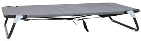 vidaXL Hundebett 105 x 65 x 18 cm Stahl Hellgrau | Hält viel Nutzung aus, Hilft deinem Haustier, aufrecht zu sitzen,