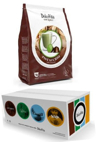160 Capsule compatibili con Dolce Gusto PISTACCHIO DOLCE VITA - Senza Glutine - Compatibili con Macchine sistema Dolce Gusto - 10 Sacchetti da 16 -