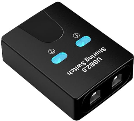 Interruttore Di Condivisione Della Stampante USB - Switcher USB 2.0 Porta 2 | 2 In 1 Splitter Per PC, Laptop, Stampante | Hub Di Controllo Del Pulsante Manuale Per Scanner, Tastiera, Unità Esterna, Ac