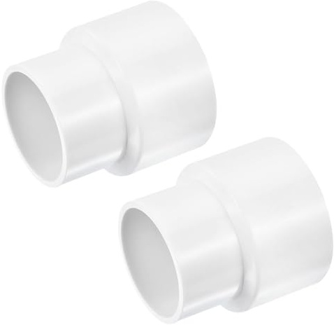 TA-VIGOR Lot de 2 raccords réducteurs en PVC - 63 mm x 50 mm - Blanc