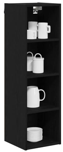 vidaXL Hängeschrank Schwarz Eichen-Optik 30 x 29,5 x 100 cm
