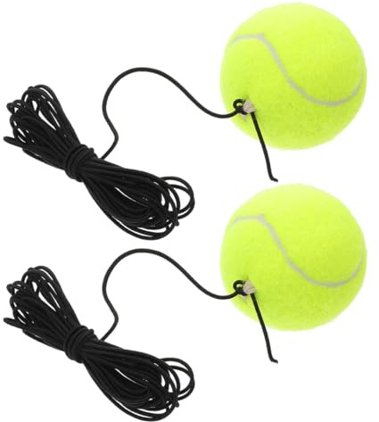 VICASKY Tennis Trainingsball aus Chemiefaser mit Elastischem Seil 2 Stück zur Verbesserung der Koordination und Tennistechnik für Anfänger im Training