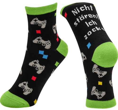 Sheepworld Zaubersocken Damen Motiv Zocken | Socken in Größe 36-40, figürlich gepresst, bunt bedruckt | Geschenk für Mädchen, Geburtstag | 74858