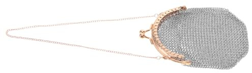 HEALEEP Porte-Monnaie Vintage en Maille Métallique Dorée à Fermoir, Pochette Rétro Compacte 29x13,5x8,5 Cm, Accessoire Femme pour Pièces de Monnaie et Cartes, pour Événements et Photos
