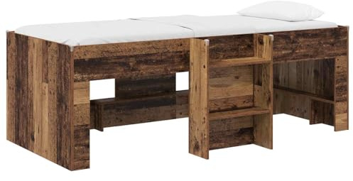 vidaXL Kinder Hoogslaper Oud hout 75 x 190 cm Bewerkt hout