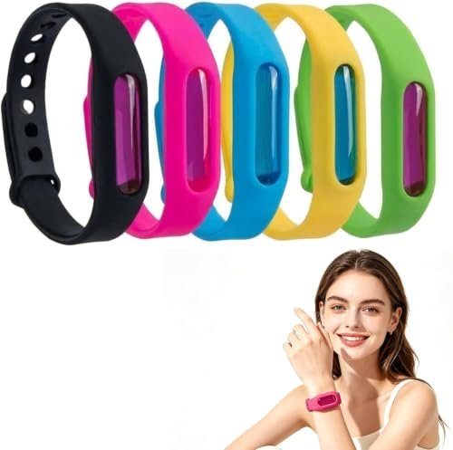 5pcs Bronoir Kinder & Erwachsene Verstellbares Silikon Abwehrband Wasserdicht für Camping Outdoor (5PCS) Zufällige Farbe