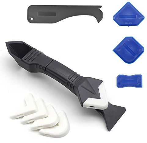 5 Stück Dichtungs Werkzeug Set, YAMI 3 in 1 Silikon-Dichtungsmittel Replace & Removal Tool mit 4 Stück Dichtungs Tool Set für alle Badezimmer Küche Zimmer und Frames Sealant Dichtungen