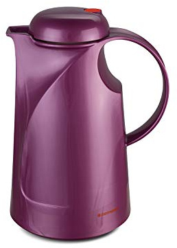 ROTPUNKT Isolierkanne 280 LEONIE 1,0 l | Zweifunktions-Drehverschluss | BPA Frei- gesundes trinken | Made in Germany | Warm + Kalthaltung | Glaseinsatz | shiny grape