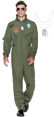 Spooktacular Creations Herren-Pilotenkostüm für Erwachsene mit Zubehör für Halloween-Party