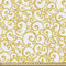ABAKUHAUS viktorianisch Gewebe als Meterware, Wirbelnde Linien Floral, Schön Gewebten Stoff für Polster und Wohnaccessoires, 1M (148x100cm), Gelb und Weiß