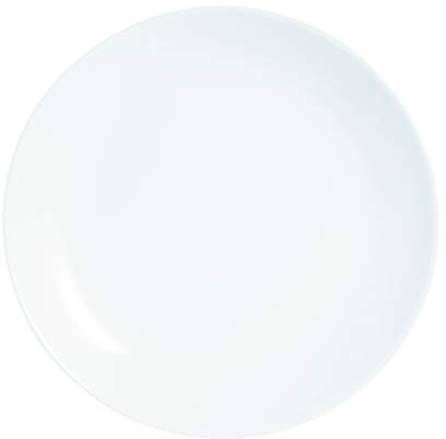 Luminarc Diwali Round Opal Glass Dinner Set Dinnerware Tableware Plates (6X Dessert Plates, White)