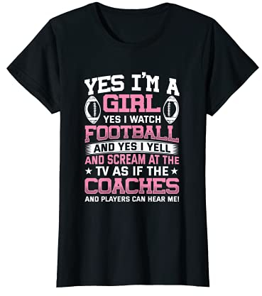 Damen Girl Who Loves Football Lustiges American Football Fan T-Shirt