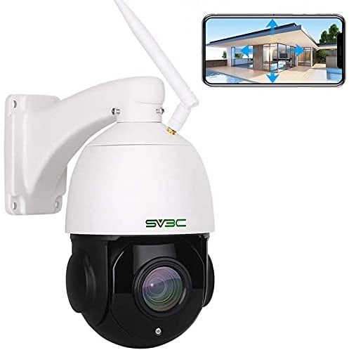 SV3C 【Update Night Vision 5MP PTZ Security Camera Outdoor, 20x Optical Zoom CCTV camera, Human Motion Detection, Waterproof Security Camera for Outdoor, Two-Way Audio, Color Night Vision, 2.4G & 5G