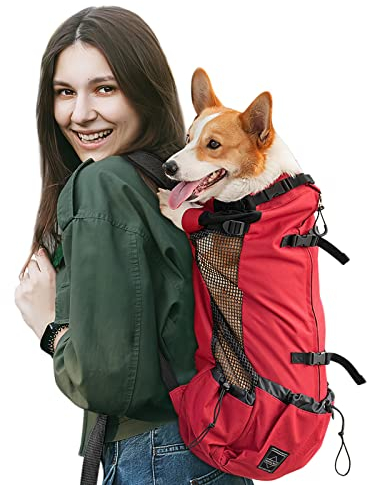 Galatée Zaino Per Cani, Zaino Per Cani Regolabile Portatile, Zaino Per Trasportini Ventilato, Zaino Per Animali Domestici Per Passeggiate All'Aperto Escursionismo Alpinismo Viaggi(S, Rosso)