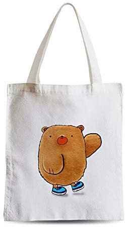 Fabulous Große Einkaufstasche Tragetasche Teddybär Schuhe Malerei Kind Zeichnung Süßes