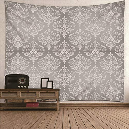 Banemi Teppich Deko, Abstrakte Kunst Wandteppich Grau Einfaches Retro Muster Polyester Wandteppich Home Decor Wandteppiche Wandkunst für Zimmer 150x130CM