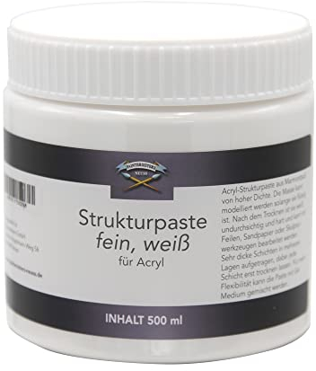 Paintersisters® Strukturpaste fein 500 ml/670 gr, Strukturmedium für Reliefs, Modelliermasse für Acrylmalerei, Spachtelmasse mischbar mit Sand