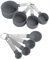 Lot de 8 cuillères à mesurer multifonctions pour mesurer les solides et les liquides dans la cuisine (gris)