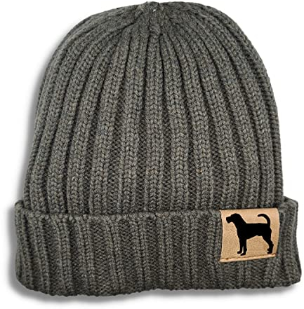 siviwonder Beanie Strickmütze Wintermütze Unisex One Size mit Label Hundemotiv Parson Russell Terrier Rippstrick Umschlag Gassi Mütze für Damen und Herren für Spaziergang Agility und Alltag Dark Grey