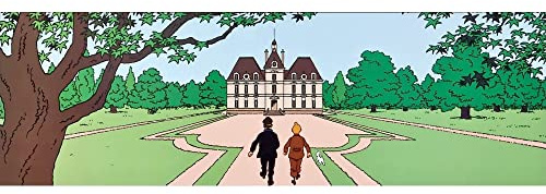 Carte postale double Moulinsart Tintin, le château de Moulinsart (29,7x10,5cm)