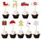 Bymivofun 27 Pcs Weihnachts kuchen Topper, Weihnachts Cupcake Topper, für Weihnachtskuchen Dekorationen Weihnachtsfeiertagsbedarf