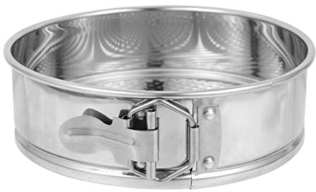 Jopesa Molde Desmontable de Acero Inoxidable Antiadherente for Tarta de Queso con Fondo extraíble Redondo con Forma de Resorte for Hornear de 10 Pulgadas/2 (Color : Silver, Size : 20X20CM)
