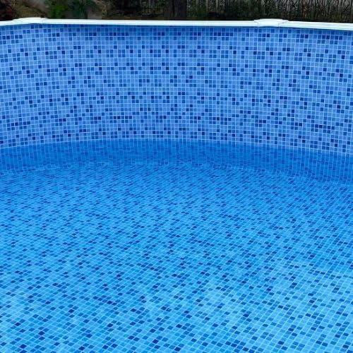 San Marco Telo Interno per Piscina Ovale H 132 cm (610X375cm, Mosaico Azzurro, PVC 60/100)