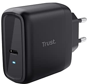 Trust Maxo Caricatore USB-C da 65W, 75% con Materiali Riciclati, Caricatore Rapido con Cavo USB-C da 2m, Adattatore di Alimentazione per iPhone, iPad, Samsung Galaxy, Smartphones, Tablets