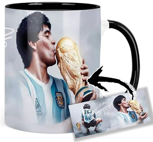 Maradona B Tasse Innen & Henkel Schwarz Keramikbecher Mug