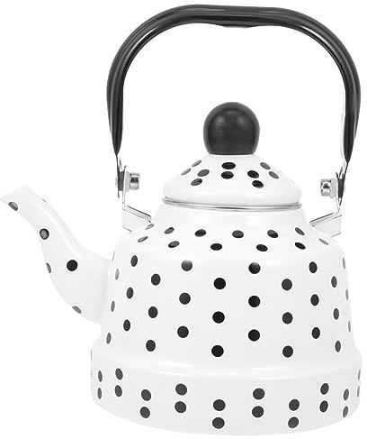 UPKOCH Caldera De Esmalte Hervidor De Agua Esmaltado Tetera De Cocina Tetera De Hotel Te Turco Hervidor De Té Tetera Turca Tetera De Navidad Silbido Antiguo Tetera De Porcelana