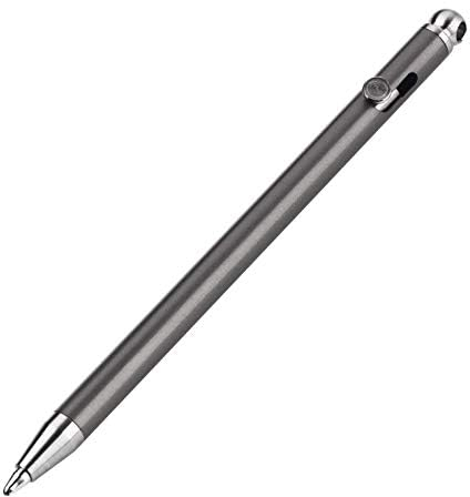 SMOOTHERPRO Mini-Titan-Kugelschreiber kompatibel mit Fisher SU-Mine mit Schlüsselring für Backup-Anhänger Arbeit EDC Business Grau (KT208)