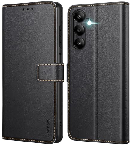 Ganbary Coque pour Samsung Galaxy A05s, [Housse en Cuir PU Premium] [Etui à Rabat] [Pochette de Portefeuille], Étui de Protection pour Samsung Galaxy A05s - Noir