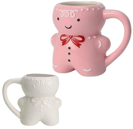 [1/2/4 Stück] 3D-Tassen, Neuartige Weihnachtstassen, Lebkuchenbecher-Trinkbecher, Keramik-Weihnachtstassen Für Erwachsene Und Kinder, Lebkuchenmann-Weihnachtstassen Mit Heißer Schokolade