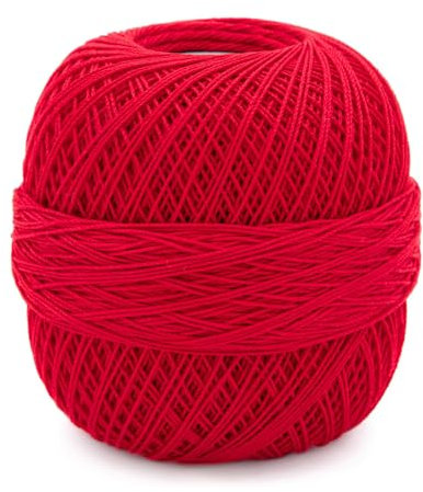 Häkelgarn 10 von Gründl, Filethäkelgarn,Stärke 10, 50 g / 280 m,100% Baumwolle, NS 1,25-1,5 (17 kaminrot)
