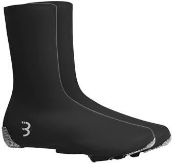 BBB Cycling wasserdichte Fahrrad Überschuhe für Herren und Damen | Schuhüberzieher Aerodynamisch und Leicht | Überschuhe Wasserdicht für Rennrad | RaceFlex BWS-29 Schwarz | Groẞe 47/48