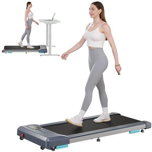 Tapis Roulant avec Télécommande et écran LCD Moteur 2.5HP Walking Pad Tapis de Course Ultra Silencieux Compact pour Maison/Bureau Pas d'assemblage