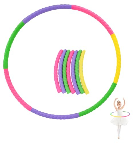 Coriver Hula Reifen für Kinder und Erwachsene - 7-teiliges Abnehmbares Hullahub Set für Tanz und Fitness - Gymnastikreifen ab 3 Jahre