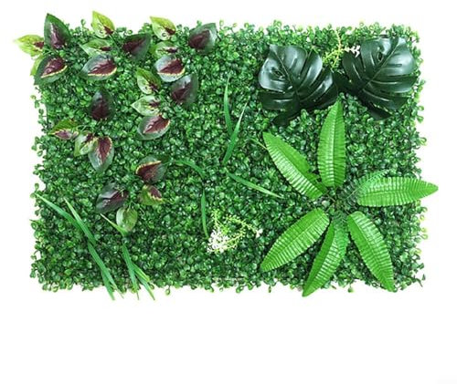 BlissfulAbode Künstliches grünes Gras, quadratisch, Kunststoff, künstlicher Grünschutz, Sichtschutzzaun, Wand, Landschaftsbau, Garten, Haus, Balkon, Innen- und Außendekoration, 40 x 60 cm, Grün (B)