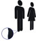 DECORATION DREAMS WC Schild, Gäste WC, Männer und Frauen, Geprägte Figuren, Inklusive doppelseitigem Klebeband Einfache Montage, Holz, WC Schild Selbstklebend, Toilettenschild, WC Aufkleber - N
