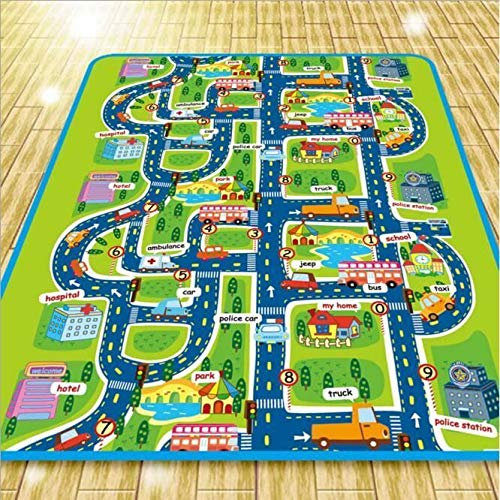 Spielmatte Baby Krabbelmatte Faltbarer, XPE-Schaumstoff, Doppelseitig, Wasserdicht, Extra Größe 1,6 m * 1,3 m * 0,3 cm (städtische Verkehrskarte), Teppich Babymatte, Rutschfest, Tragbar